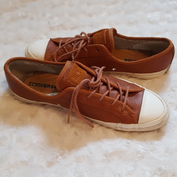 converse brown leather low